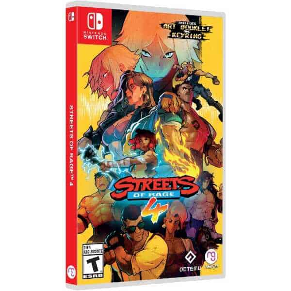 Vibrant cover art for Streets of Rage 4 featuring characters in action scenes.