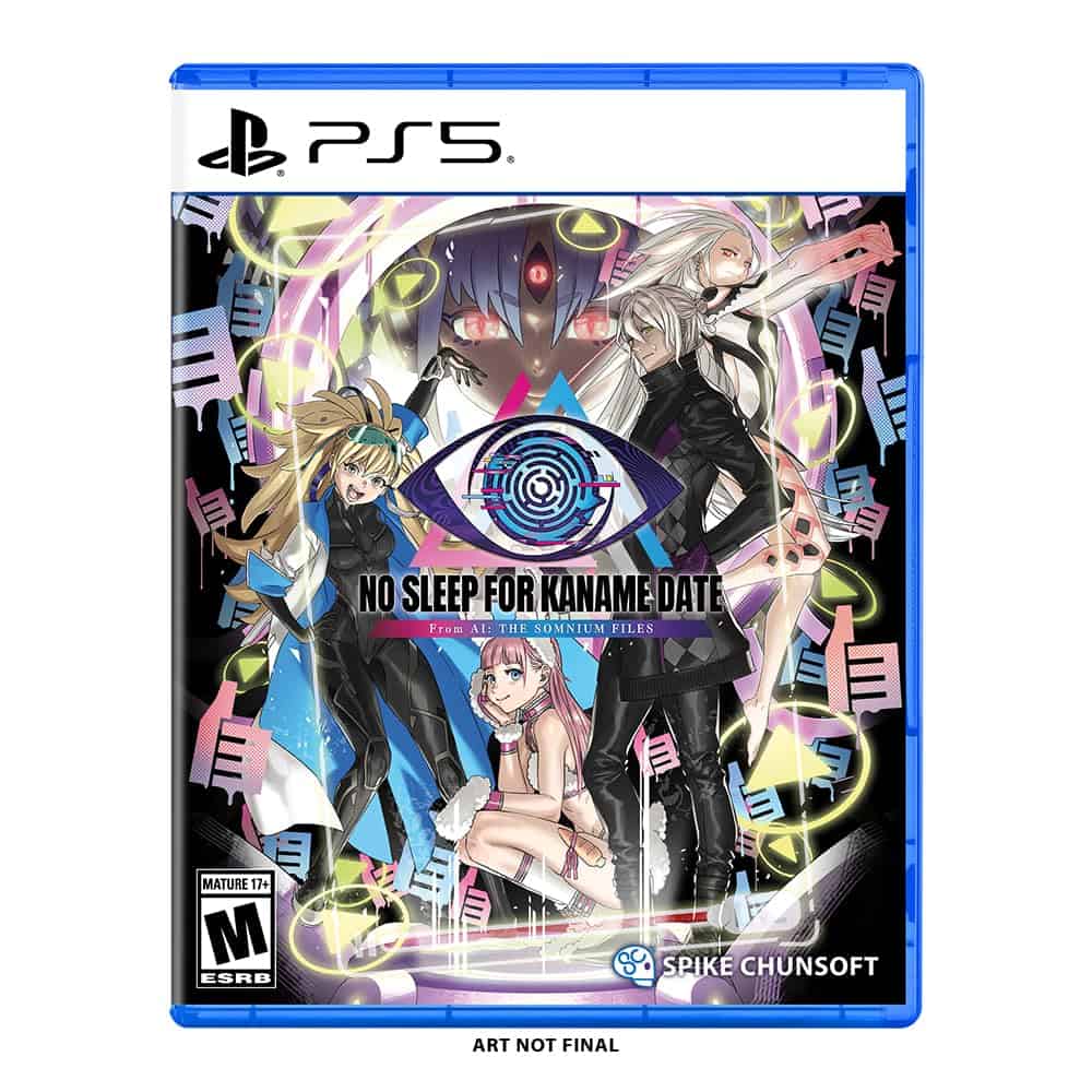 PS5 game cover for No Sleep For Kaname Date from The Somnium Files.