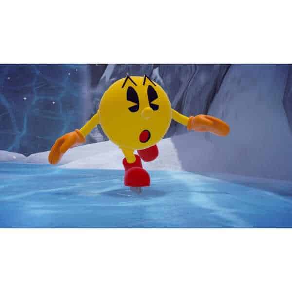 Pac-Man character navigating icy waters in Pac-Man World 2 Re-PAC game.
