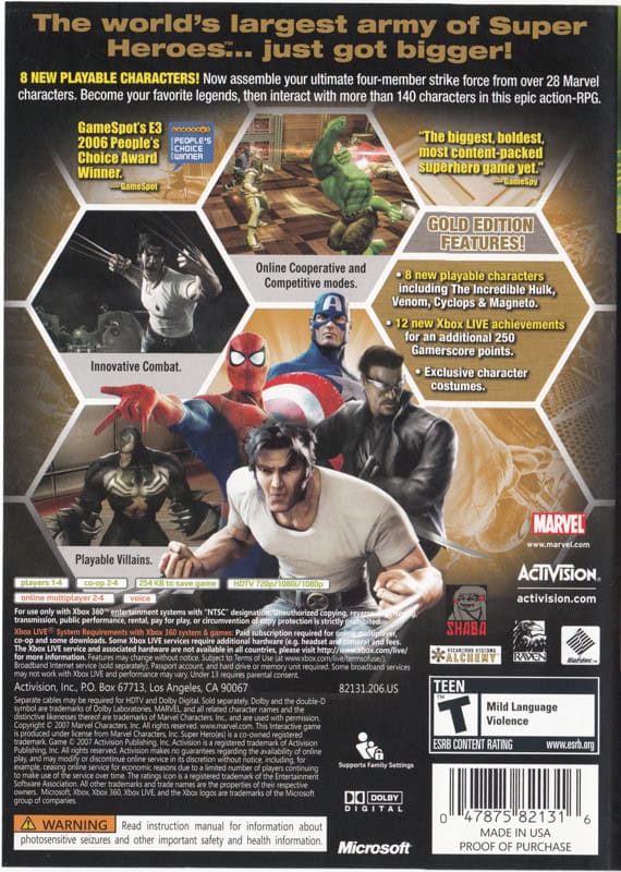 Marvel ultimate Alliance *******Rare*******Gold edition for deals xbox 360