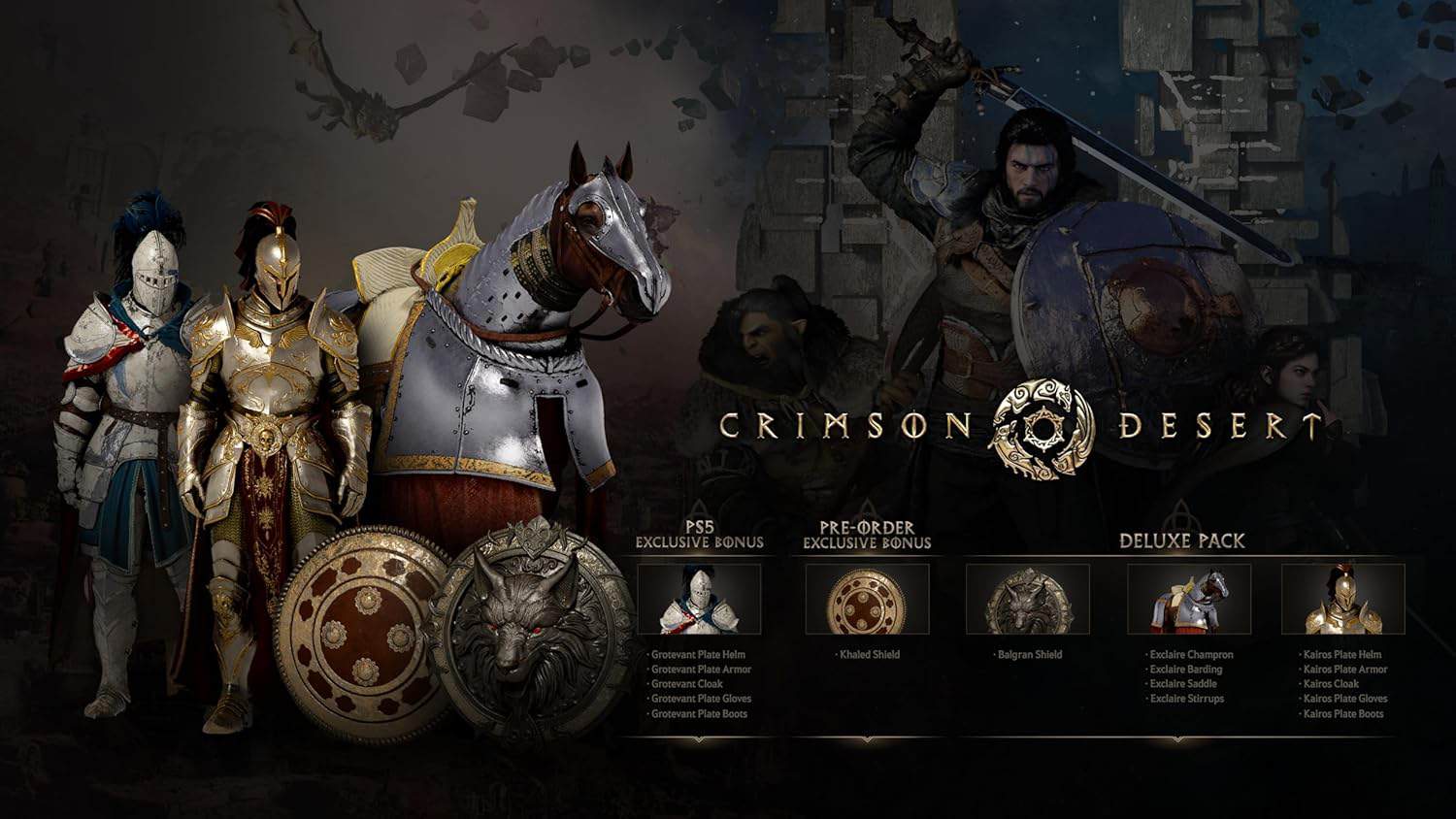 Deluxe Edition of Crimson Desert featuring exclusive characters and in-game content. Perfect for col.