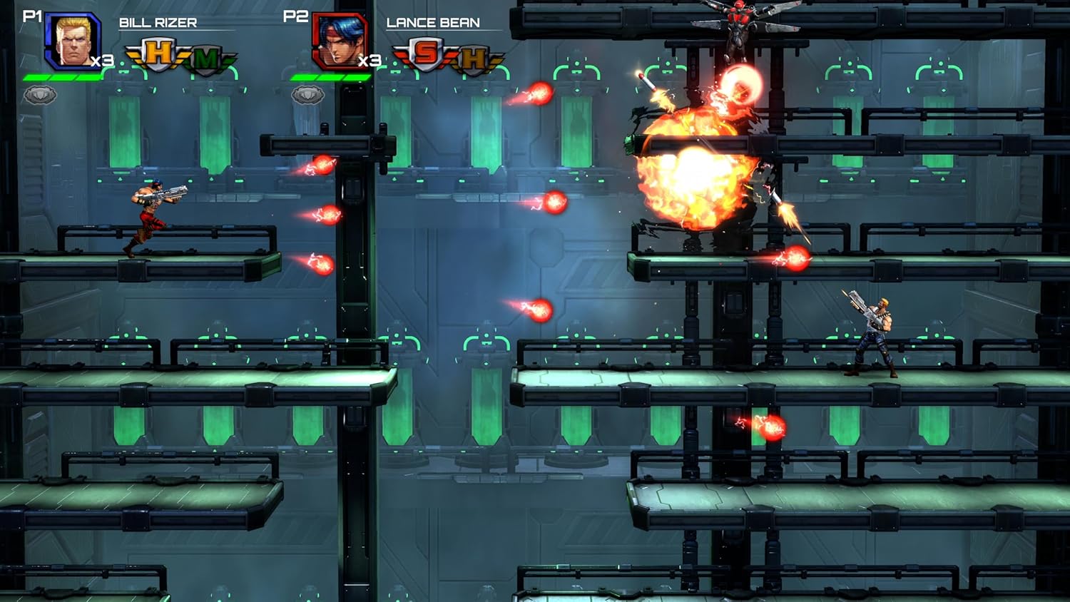 Exciting 2D side-scrolling shooter featuring characters battling enemies with explosions and fast-paced combat. Action-packed 2D shooter game with explosive battles and dynamic gameplay.