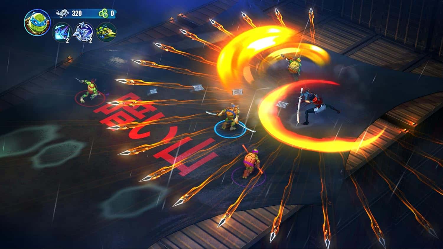 Intense multiplayer battle with characters using special powers and attacks in a dynamic gaming envi.