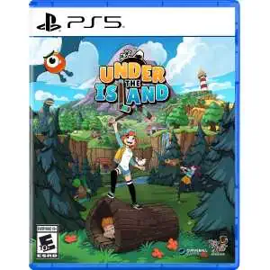 Colorful game cover for Under the Island on PS5 with characters and landscape.