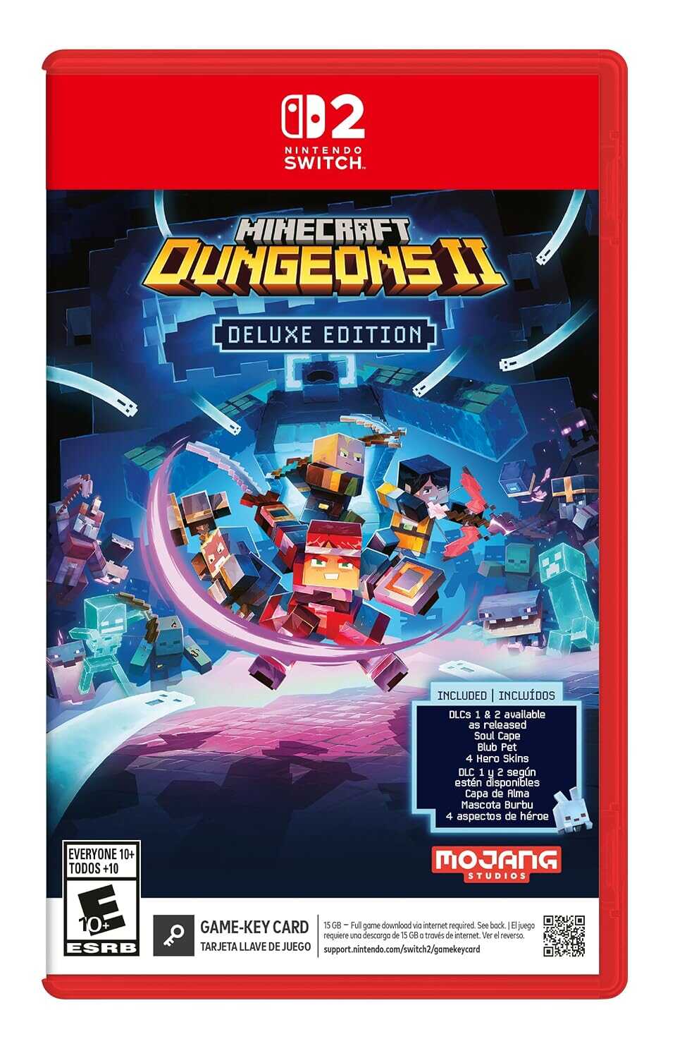 Minecraft Dungeons II Deluxe Edition game cover for Nintendo Switch.