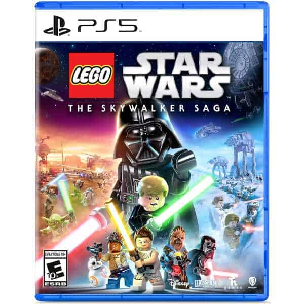 LEGO Star Wars: The Skywalker Saga for PS5 with LEGO characters and space battles.