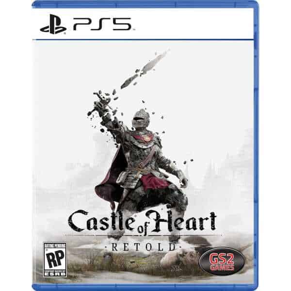 Gameware, Castle of Heart: Retold game cover with knight in armor and sword.