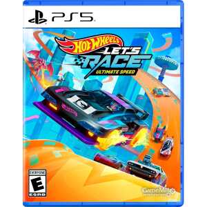Hot Wheels Let's Race PS5 game cover with racing cars and vibrant track scene.