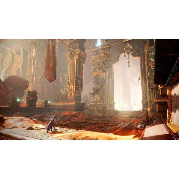 Epic fantasy game environment with grand architecture and mystical lighting, perfect for immersive g.