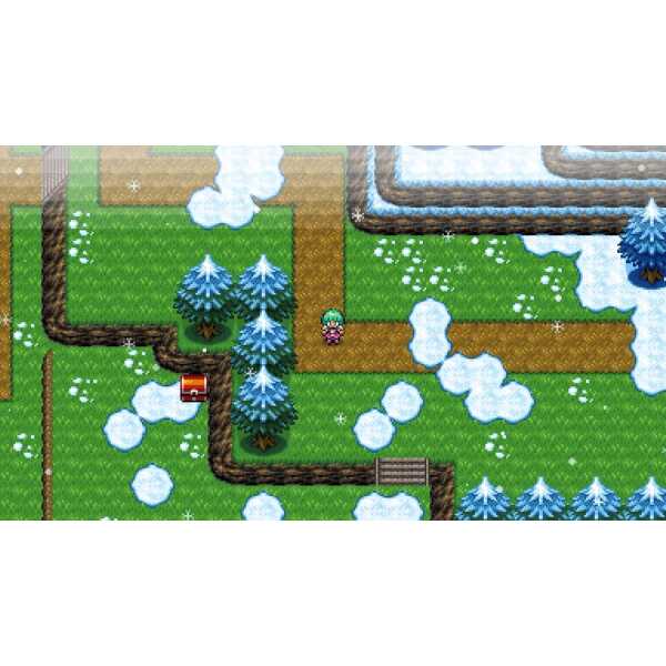 Snowy landscape from Starlight Legacy game with trees and pathways.