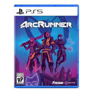 ARCRUNNER PS5 game cover featuring futuristic characters and cityscape for immersive gameplay.