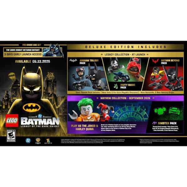 LEGO Batman game cover featuring Batman and Joker characters.