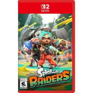 Splatoon Raiders game cover featuring inkling characters in action on Nintendo Switch.