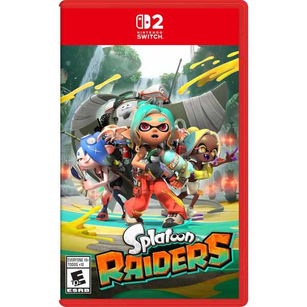 Splatoon Raiders game cover featuring inkling characters in action on Nintendo Switch.