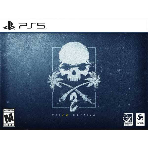 A detailed image of the PlayStation 5 game cover for "Hella Edition," featuring a skull with palm tr.