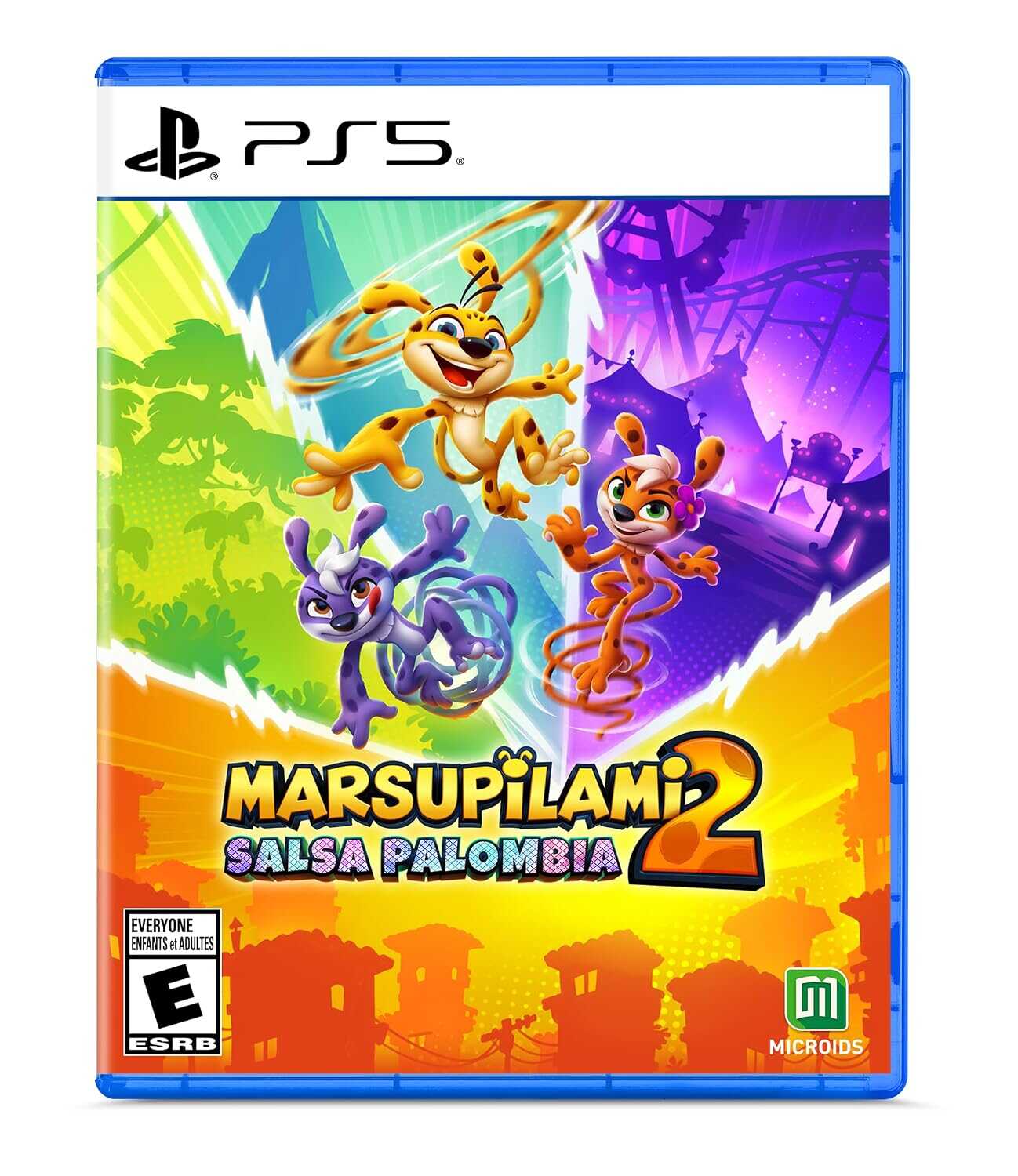 Gameware Marsupilami 2: Salsa Palombia PS5 game cover with colorful characters.