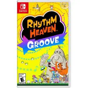Rhythm Heaven Groove Nintendo Switch game cover art with colorful characters.