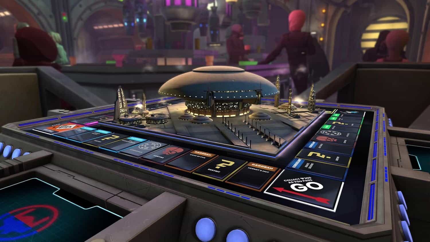 DJ turntable and mixer setup for gaming and entertainment. High-tech gaming equipment with colorful.