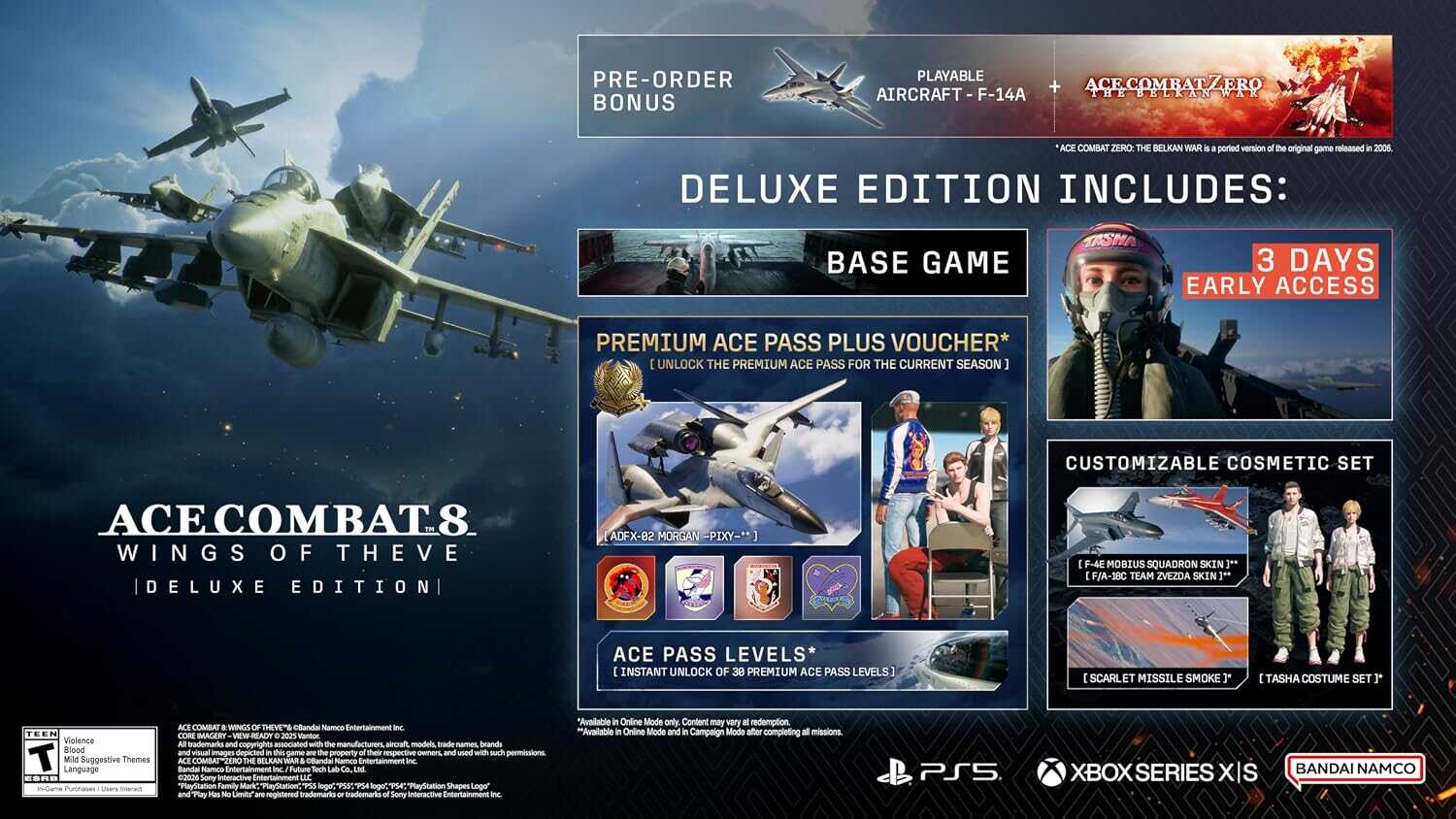 Ace Combat 8 Wings of Theve Deluxe Edition game cover with fighter jets.