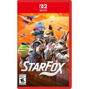 Star Fox Nintendo Switch game cover with anthropomorphic animal characters in space.