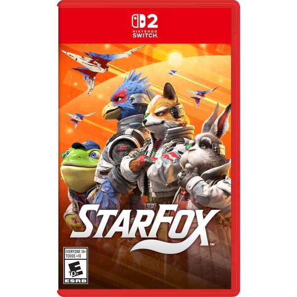 Star Fox Nintendo Switch game cover with anthropomorphic animal characters in space.