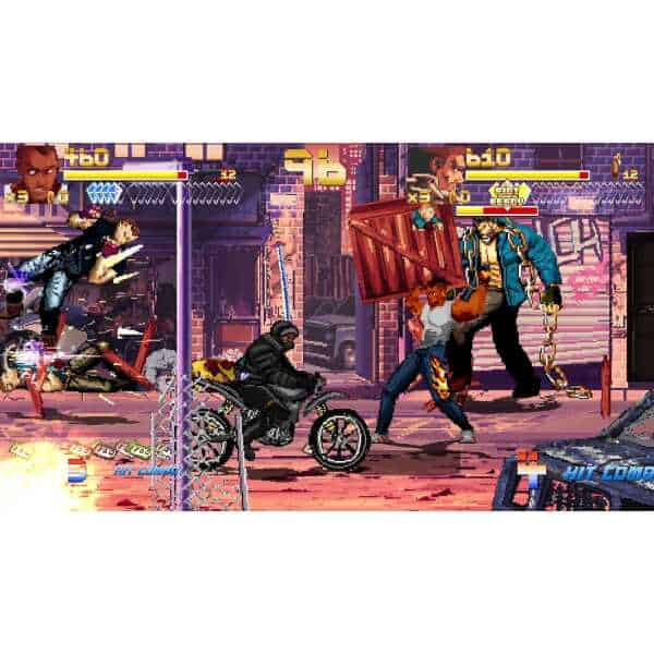 Fallen City Brawl game scene with characters fighting in urban setting.