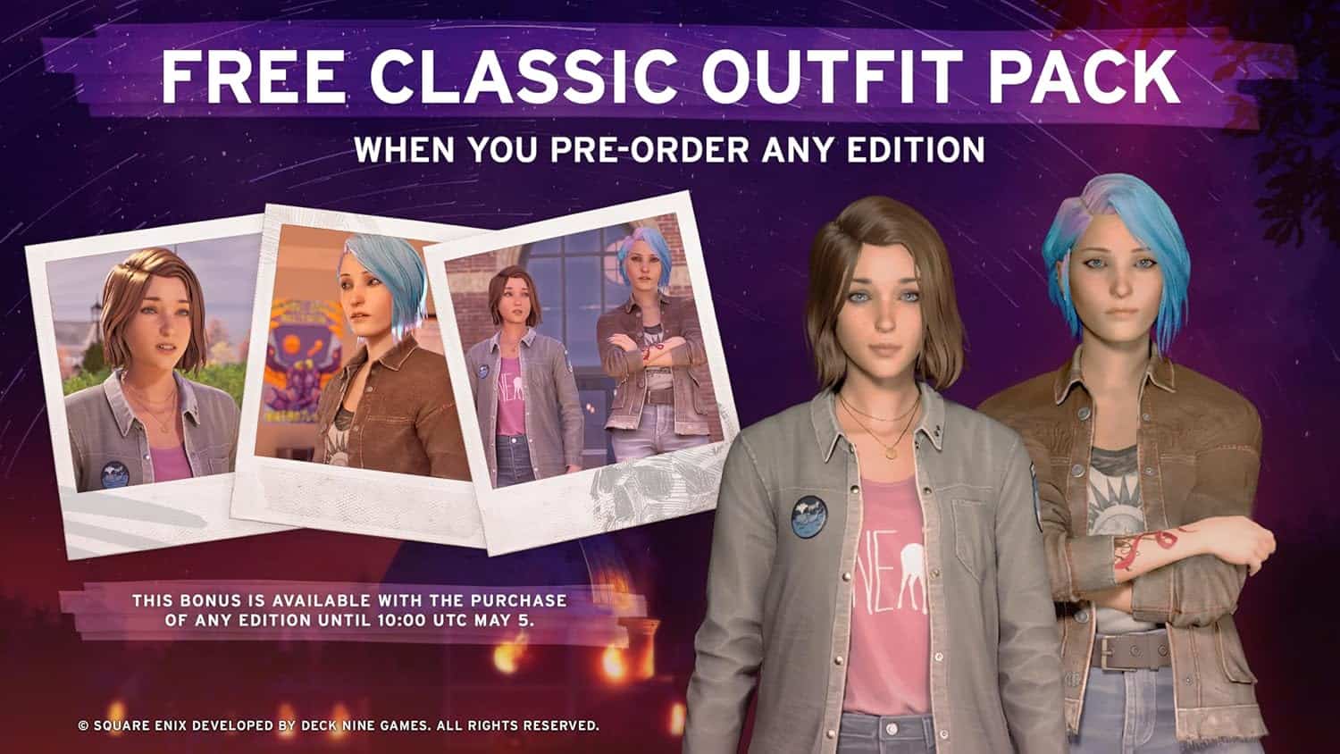 Characters from Life is Strange: Reunion in new outfits for Gameware.