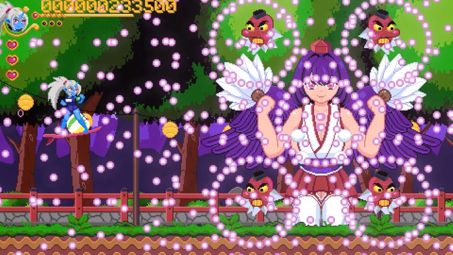Colorful fantasy game scene with a fairy and moonlit forest background.