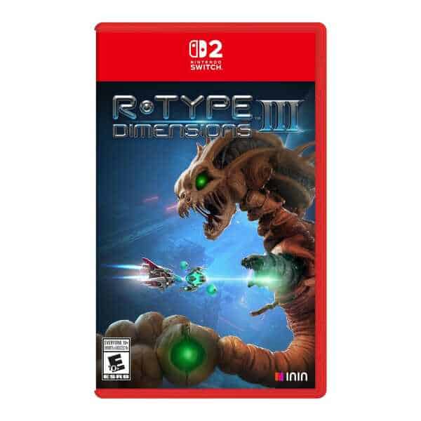 R-Type Dimensions III game cover for Nintendo Switch, featuring a classic spaceship battling a giant.