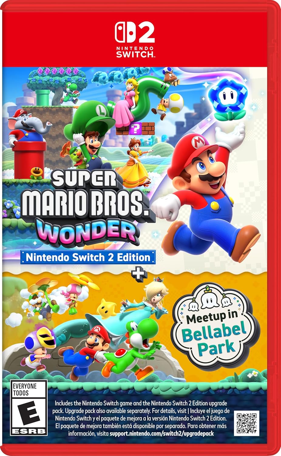 Super Mario Bros. Wonder Nintendo Switch 2 Edition game cover with Mario, Luigi, and friends.