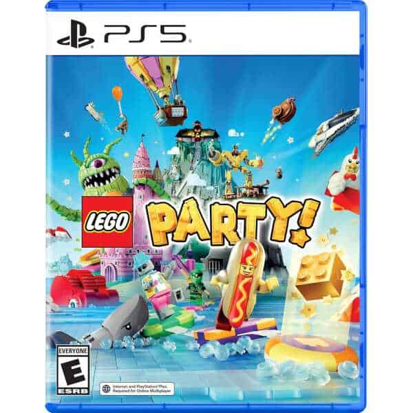 LEGO Party! game cover featuring colorful LEGO characters and festive elements for PS5.