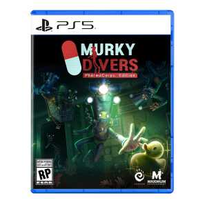 PlayStation 5 game cover for Murky Divers: PharmaCorps Edition featuring underwater divers and creat.