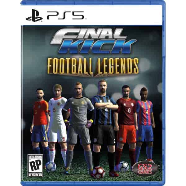 Cover art for Final Kick Football Legends game on PS5 featuring diverse soccer players.