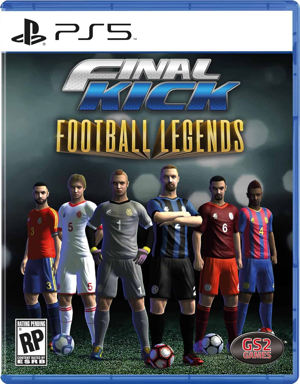 Cover art for Final Kick Football Legends game on PS5 featuring diverse soccer players.