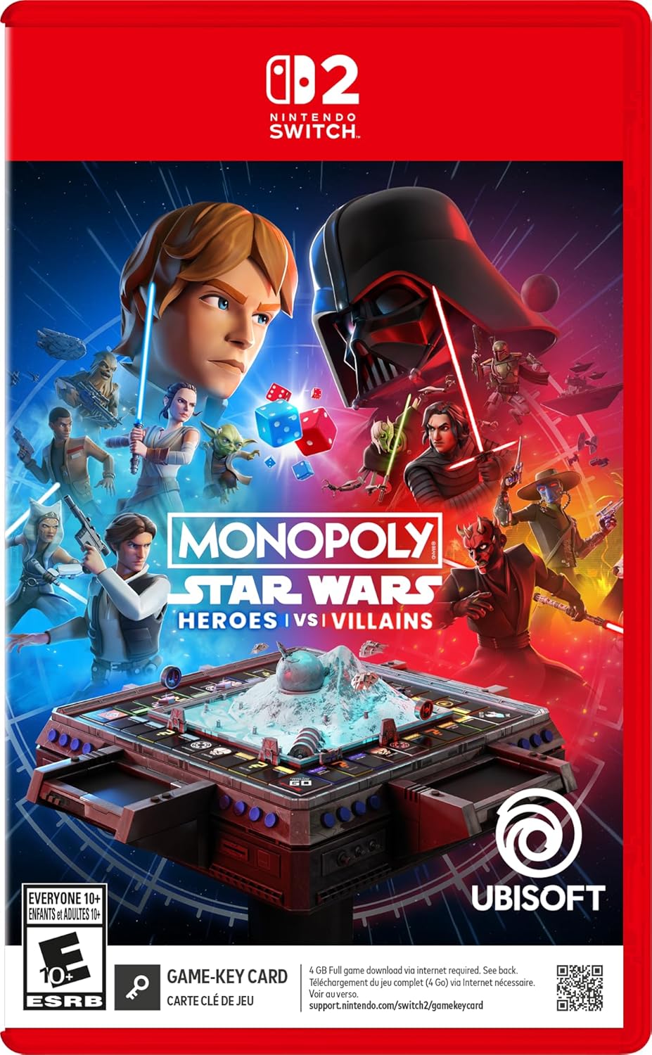 Monopoly Star Wars game for Nintendo Switch with heroes and villains.