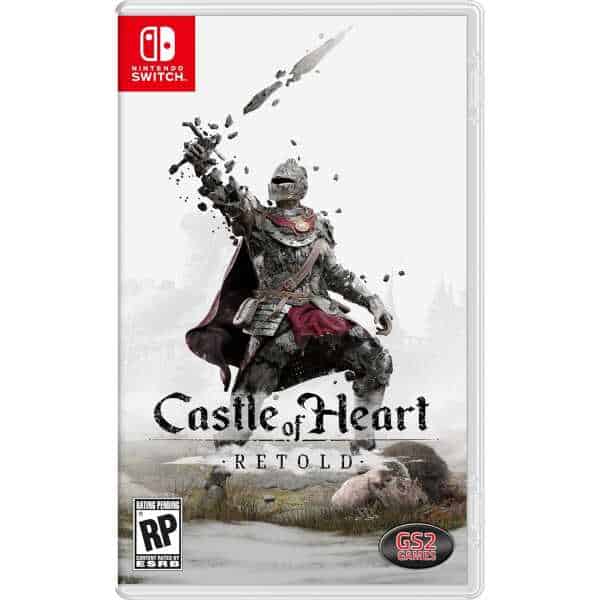 Knight in armor wielding sword in a medieval landscape for Castle of Heart game.