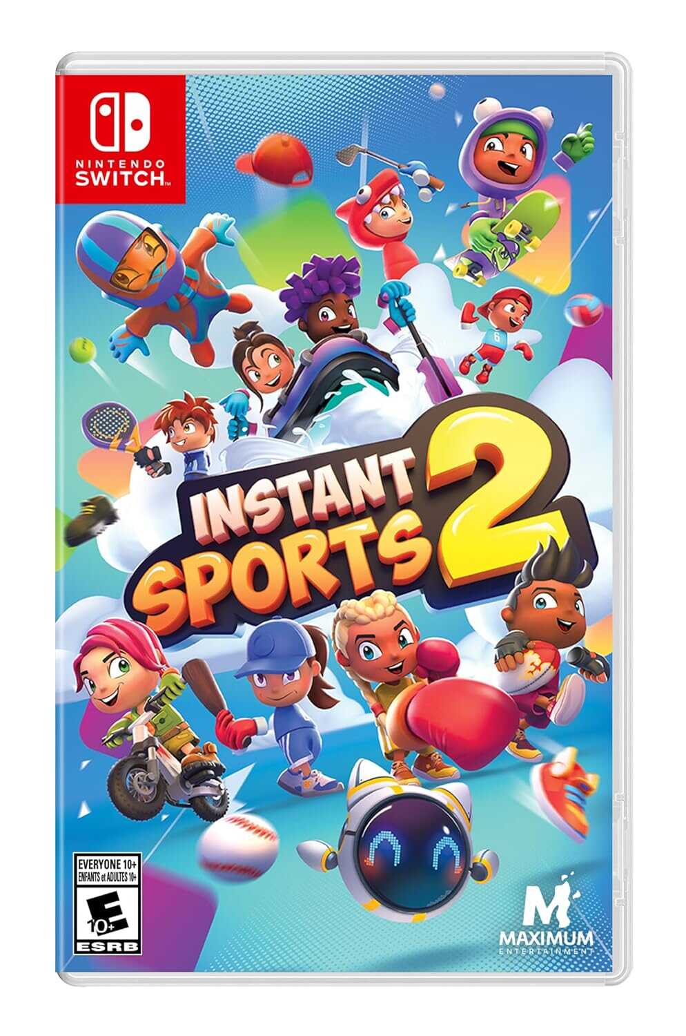 Gameware Instant Sports 2 Nintendo Switch game cover with colorful characters and sports themes.