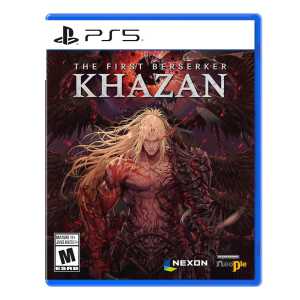 Khazan PS5 game cover featuring a fierce, winged warrior with long blonde hair and dark armor, promo.