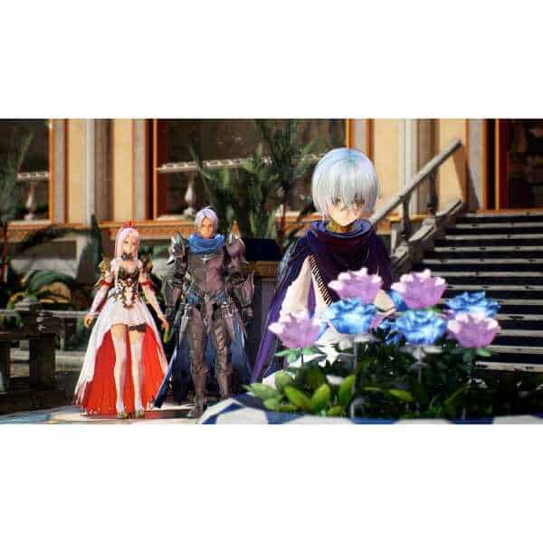 Characters from Tales of Arise in a luxurious indoor setting.