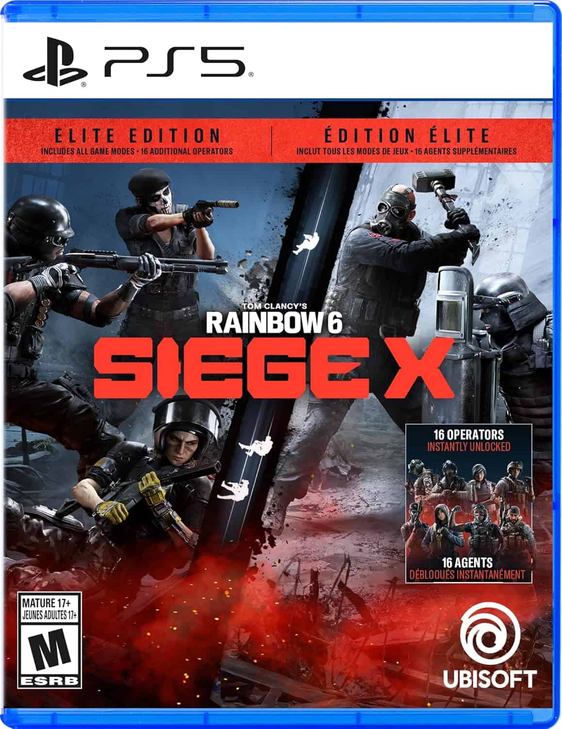 Rainbow Six Siege Elite Edition game cover with tactical operators and weapons.
