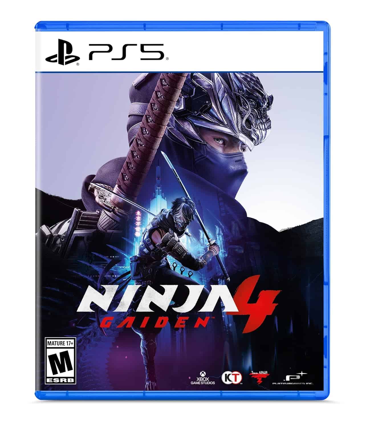 Ninja Gaiden 4 game cover with ninja warrior in action for PS5.