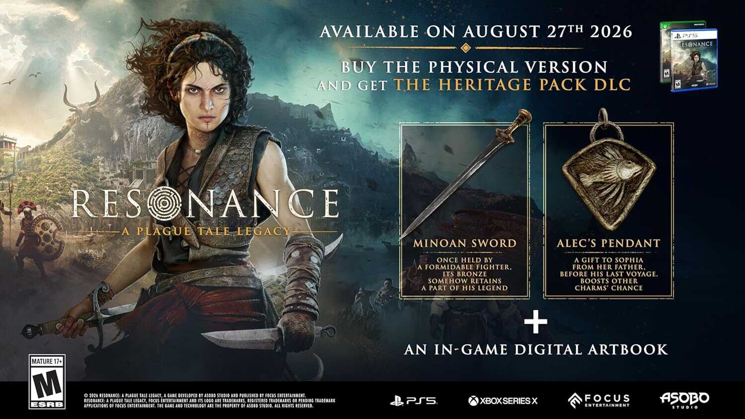 Promotional image for Resonance: A Plague Tale Legacy with game accessories.