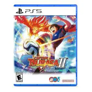 Gameware, Captain Tsubasa PS5 game cover with soccer player and fiery dragon.