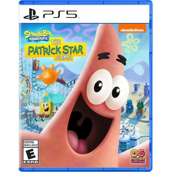 SpongeBob SquarePants The Patrick Star Game for PS5 featuring Patrick in a colorful amusement park s.