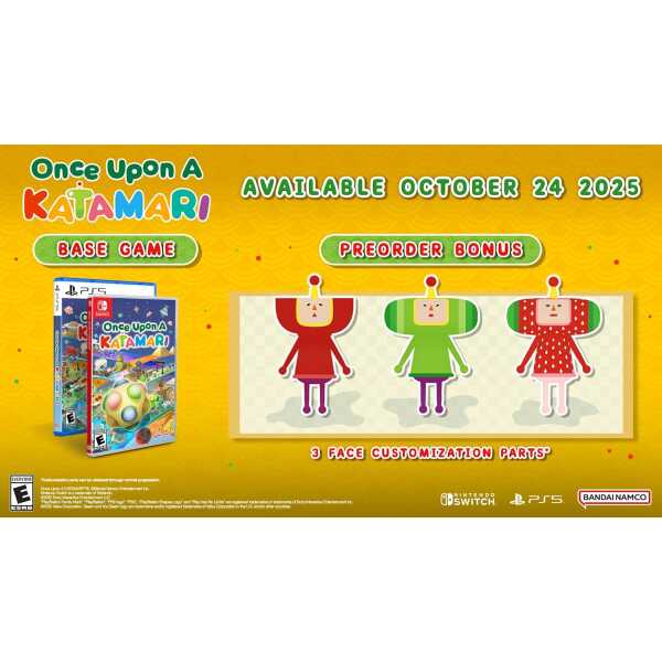 Pre-order bonus for Once Upon A Katamari game, featuring customizable character faces.