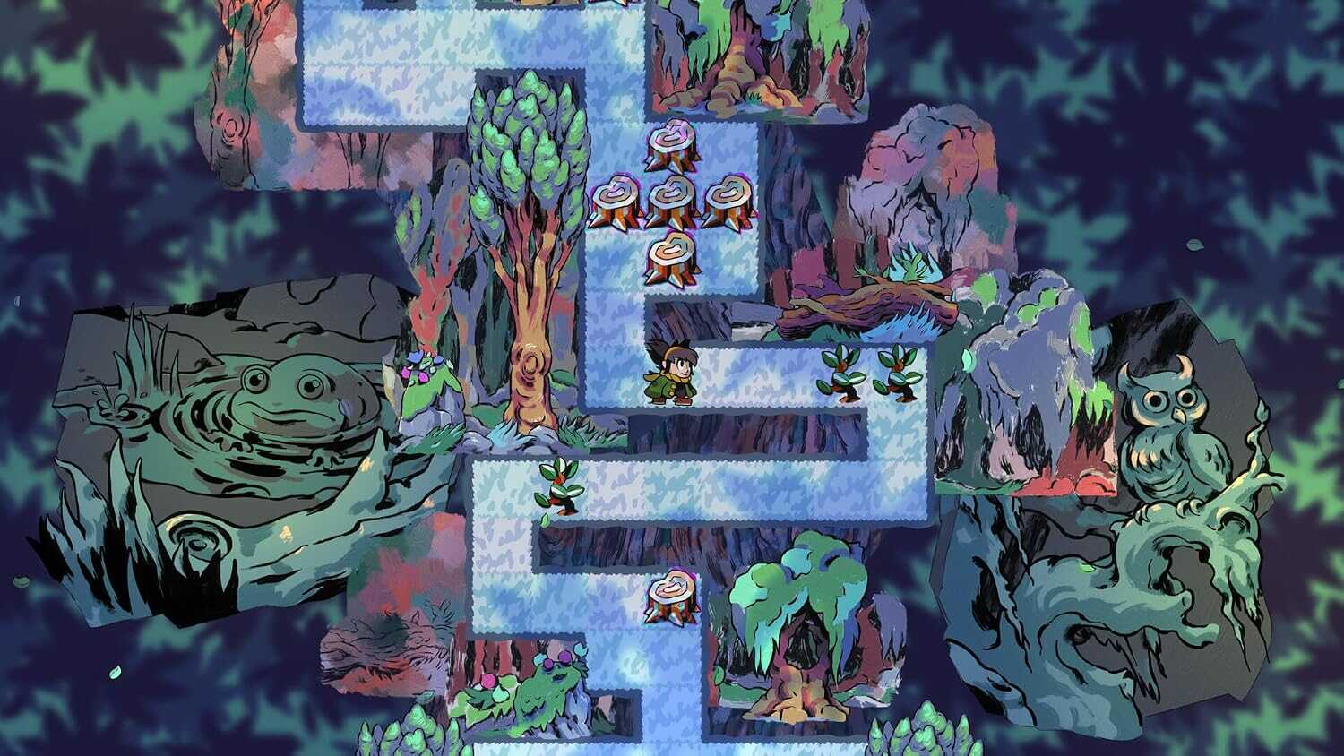 Gameplay scene from Gameware's Arranger puzzle adventure game.