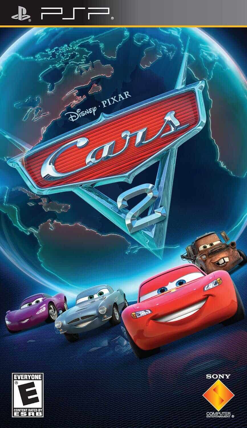 Cars 2 video game cover featuring Lightning McQueen and friends.