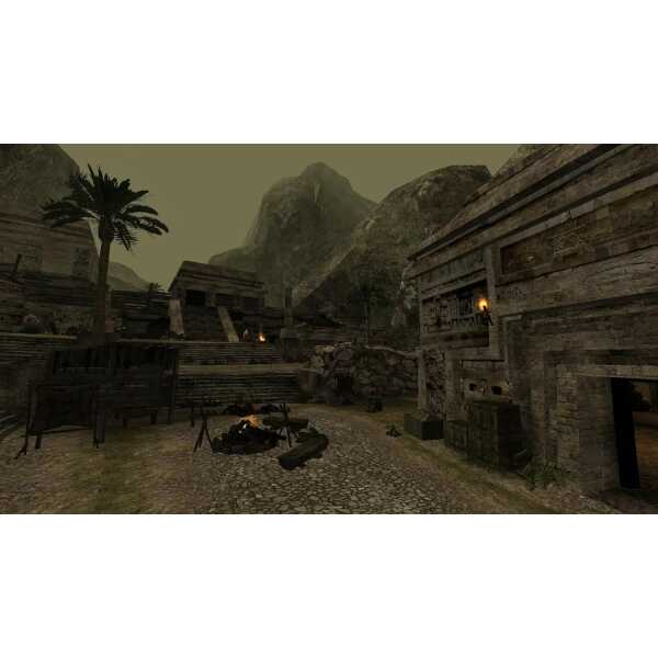 In-game scene from Gothic 2 Classic showing medieval village setting.