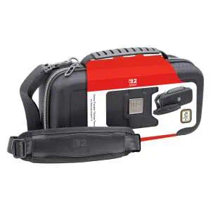 Nintendo Switch carrying case with accessories for portable gaming and protection.