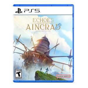 PS5 Echoes of AINCRAD game cover with flying airship and characters.